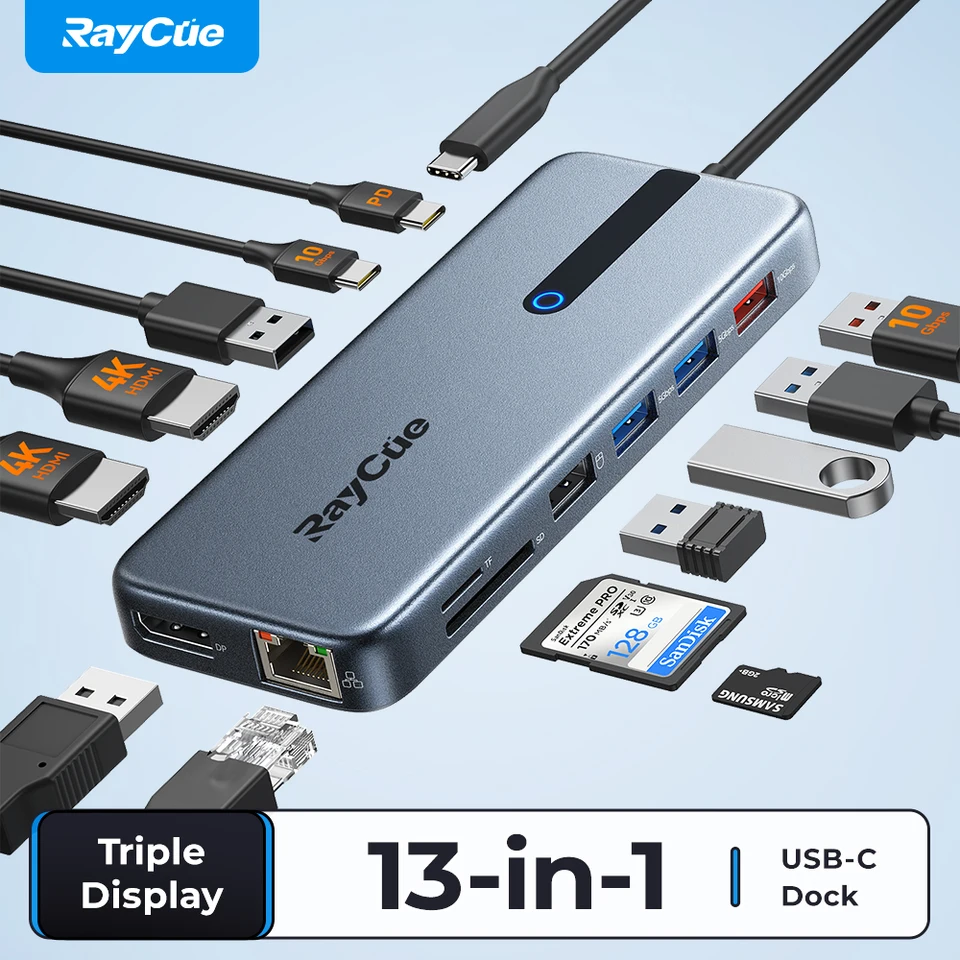 RayCue USB-C ドッキングステーション - デュアルモニター Amazon.co.jp: RayCue USB-C ドッキングステーション - デュアル