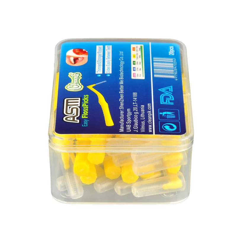 Interdental Brush 20Pcs/box L Shape Push-Pull Orthodontic Toothpick Teeth Whitening Oral Hygiene Care