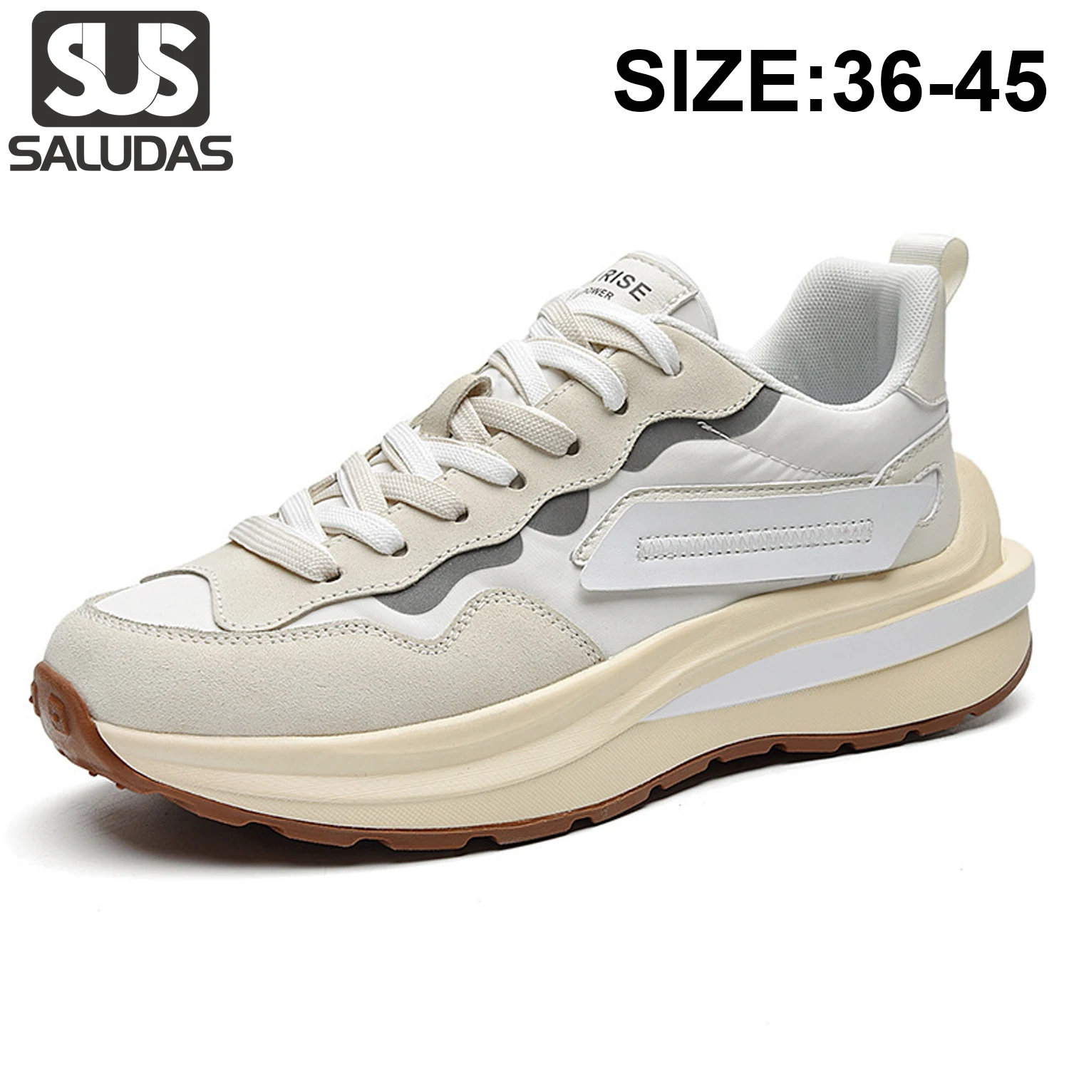 

SALUDAS Luxury Casual Shoes Women Men's Leather Sneakers Platform Fashion Outdoor Walking Shoes Plus Size Couple Sneakers