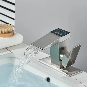 Rubinetti da bagno per lavabo da bagno con display digitale idroelettrico di lusso leggero 1