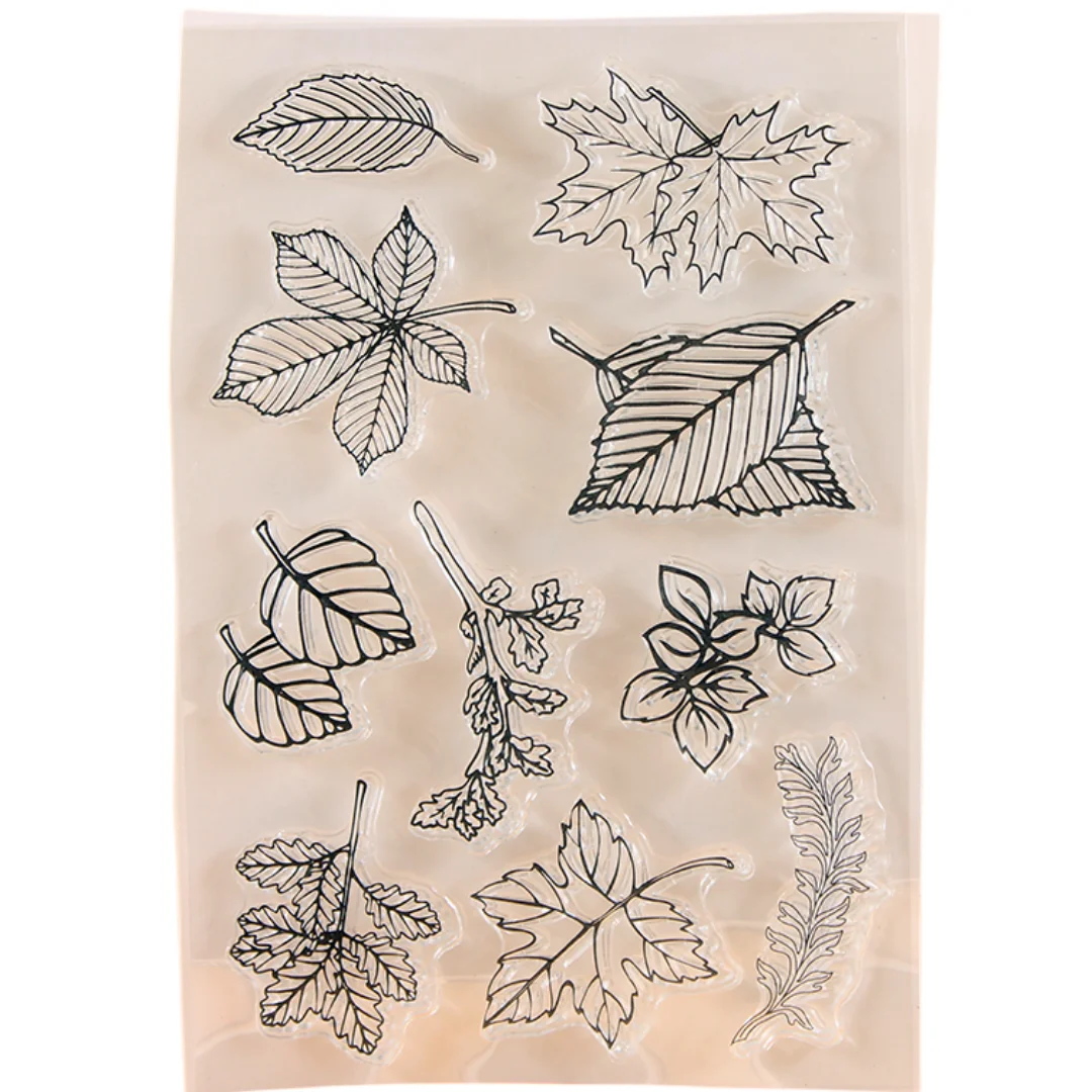 

YINISE leaves silicone clear stamps for scrapbooking seals DIY album cards decoration transparent stamp rubber stamp 11*16cm