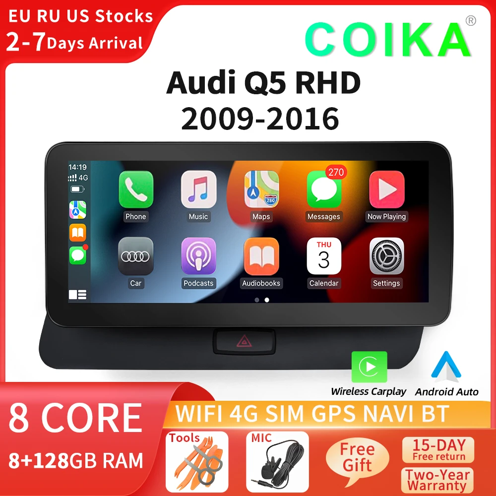 Android 13 system auto gps navi radio für audi q5 2006-2015 rhd 8 