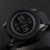 2024 New Mens Led Digital Display Watch Date Sport Women Outdoor Electronic Black Frosted Dial Silicone Strap Watch 5