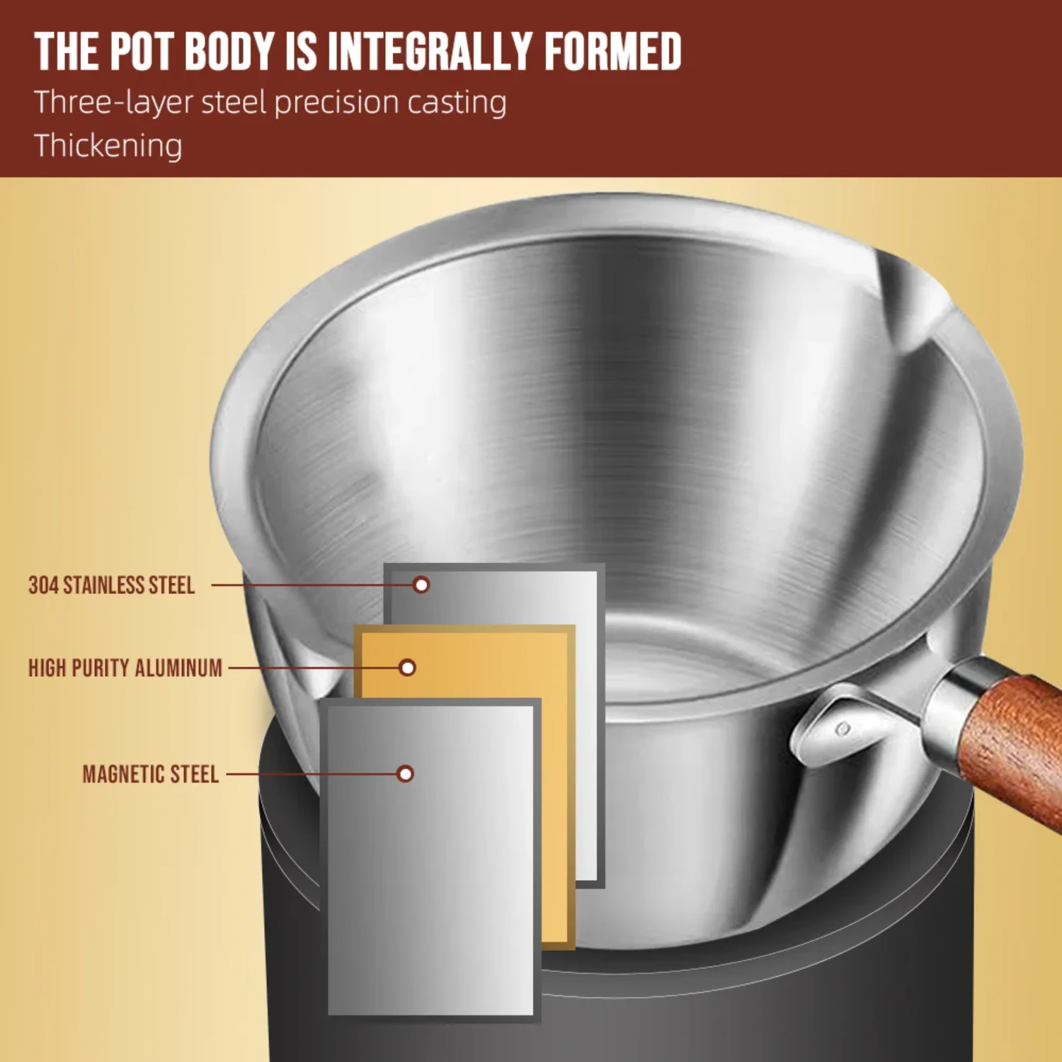 Hot Oil Pot Milk Pan Stainless Steel Mini Hot Milk Pot Small Saucepan Boiling Butter Melting Butter Warmer Kitchen Pan