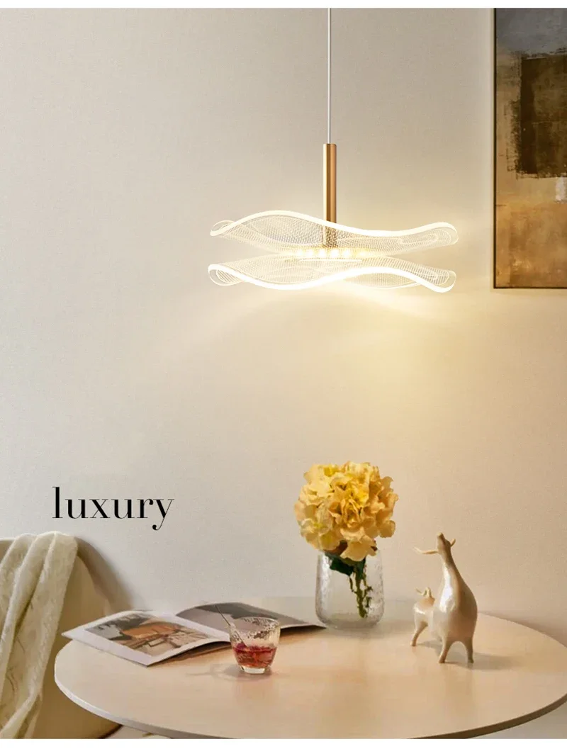 Lámpara colgante LED nórdica, accesorio de iluminación interior, para mesas de comedor, sala de estar, escaleras, decora