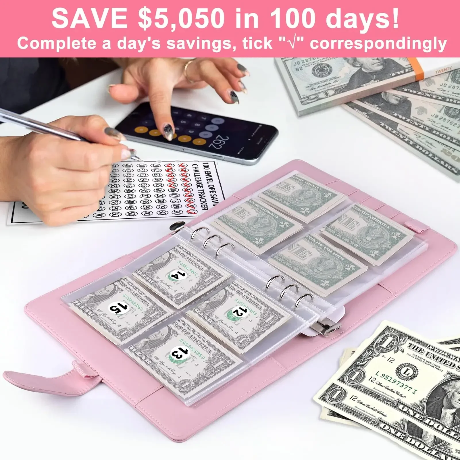 100 Envelope Challenge Box Set Money Saving Envelopes With Storage Box  Innovative Approach Creative Gift For Budgeting Planners - AliExpress