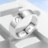 Bagues en acier inoxydable avec "I LOVE YOU" gravées à l'intérieur-anneaux de promesse assortis noir/blanc pour couples, bijoux d'anniversaire