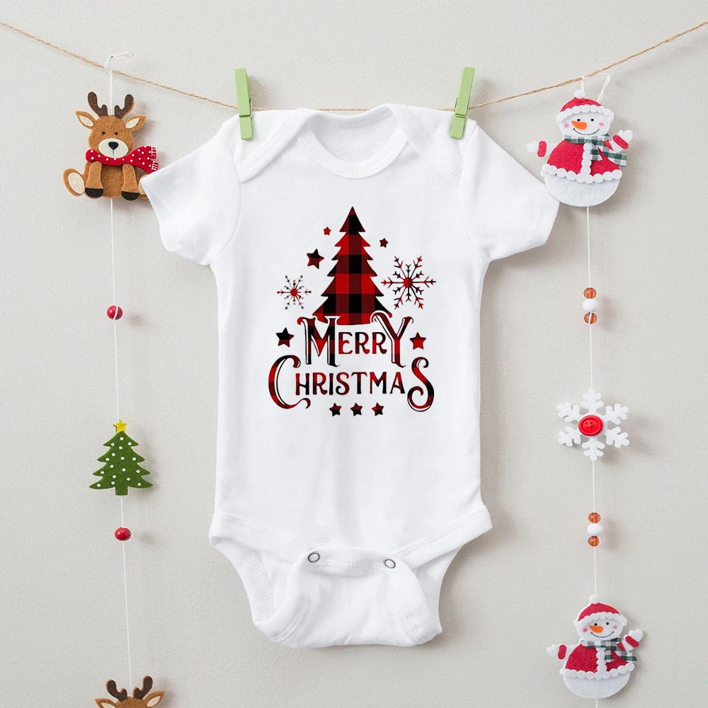 Family Christmas Matching Outfits Xmas Party Gifts Clothes Mother Father Daughter Son T-shirt + Baby Bodysuit Casual Family Look - 6