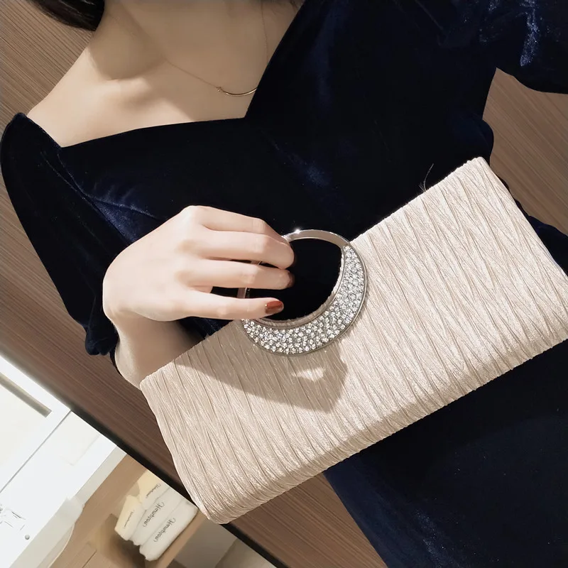 Green Glitter Rhinestone Women Evening Clutch Bags