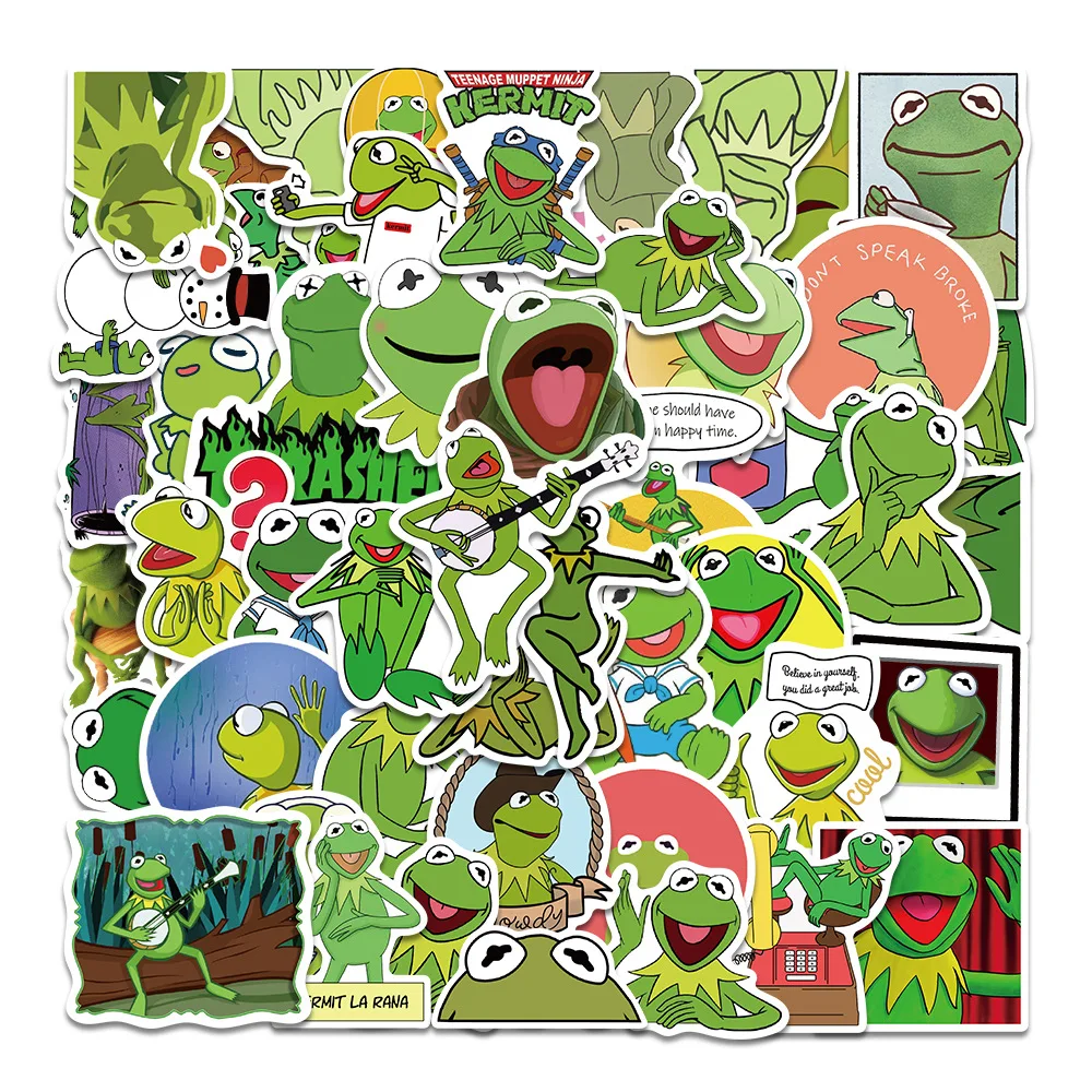 Frog Muppet Cartoon DIY Graffiti Stickers 50Pcs keyboard stickers 3d stickers 3d wall stickers kraft paper stickers cartoon nail stickers anime motion stickers bank card stickers googly eyes stickers