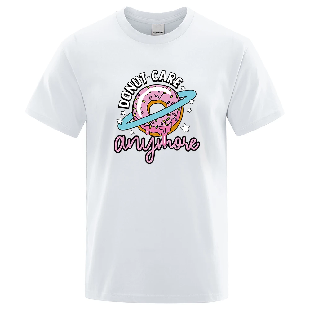 

Donut Care Planet Printed Tshirt Mans Street Fashion Tshirt Retro Cotton Casual Short Sleeve Comfortable Fit Summer Male Tshirts