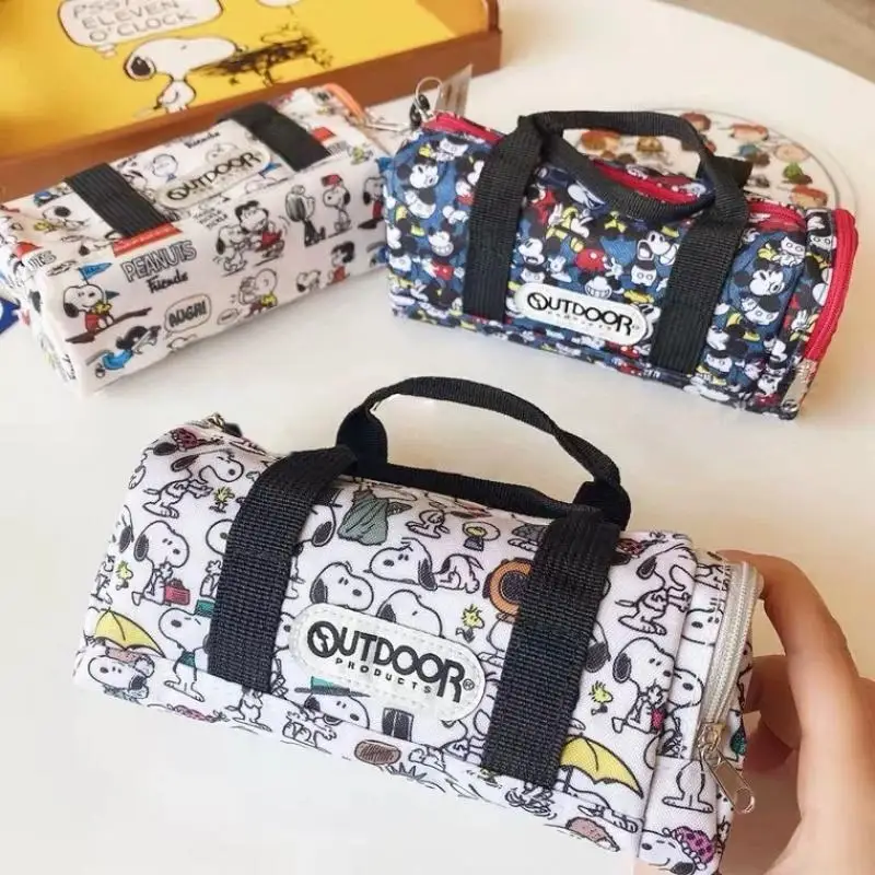 Snoopy Astuccio Anime Cartoon School Studenti Scatola Di Cancelleria Snoopy Handbag College Borsa Di Grande Capacità Borsa Tote Casual