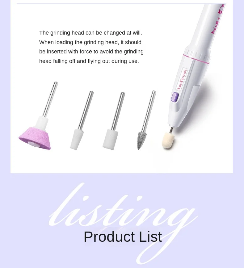Description Picture 5 of item5 In 1 Professional MINI Electric Nail Drill Kit Manicure Pedicure Grinding Polishing Nail Art Sanding File Pen Tools Machine