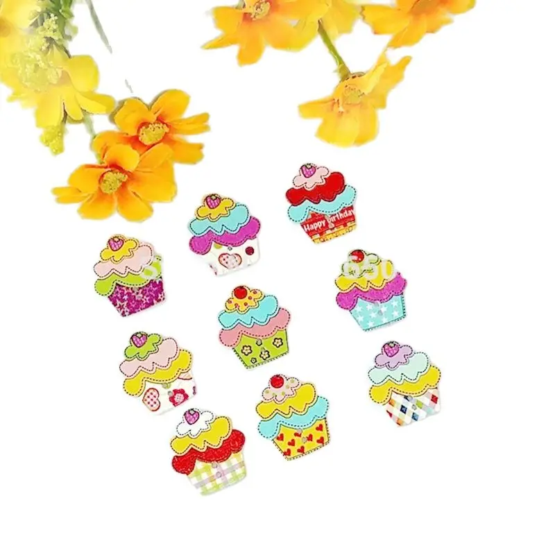 

50 шт./упаковка, деревянные декоративные пуговицы, 22 х25 мм