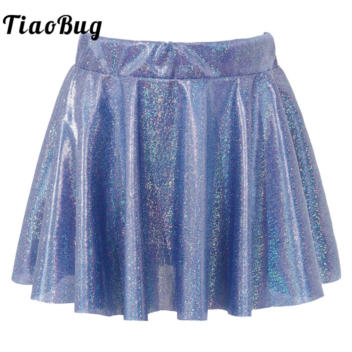 

Girls Shiny Metallic Mini Skirt A-Line Skater Skirt Pleated Skirt Ballet Dance Sports Tutu Skirt Stage Performance Jazz Costume