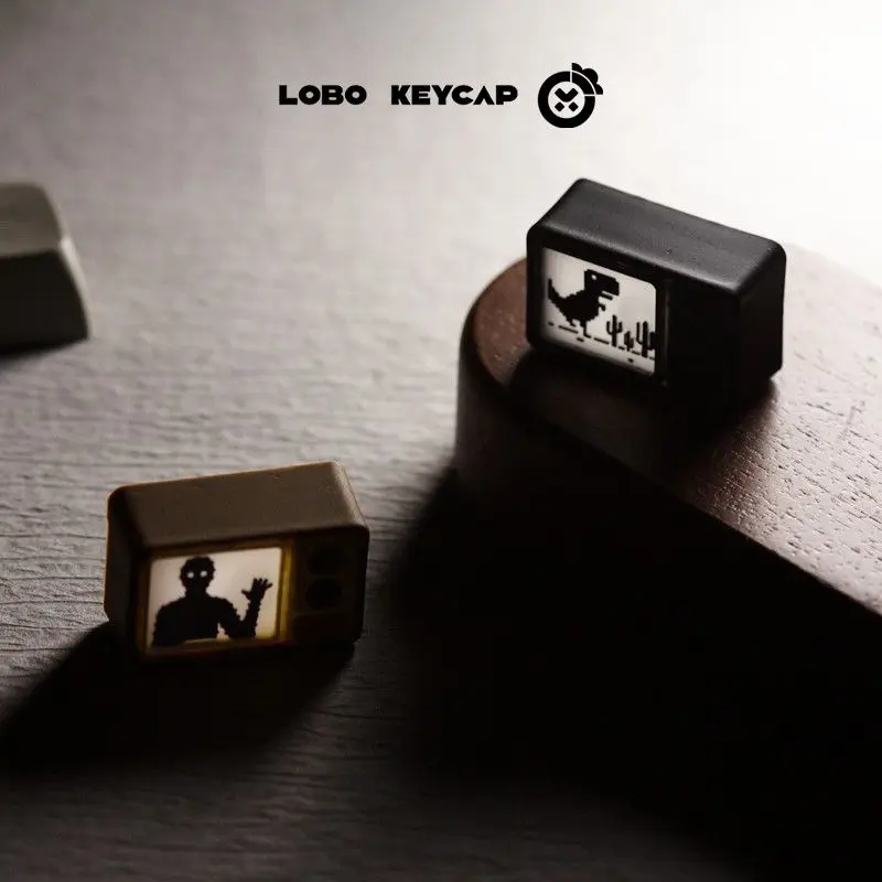 Rusty lakeCreative Retro Tv Artisan 키캡(조명 효과 포함), 체리 Mx 기계식 키보드용 레진 맞춤형 키캡, 독특한 선물