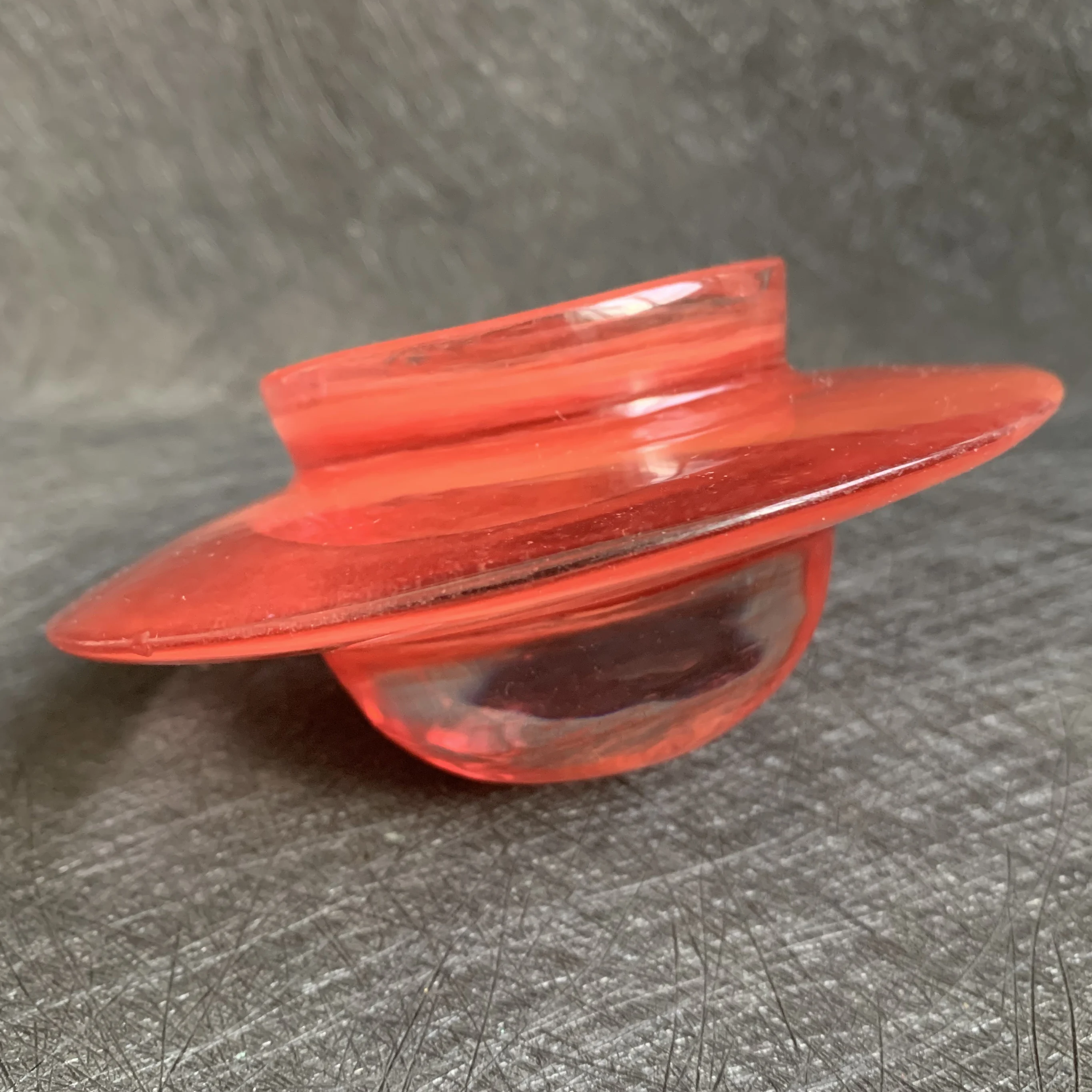 

442g Natural Red Smelting Quartz Crystal UFO Bowl Decor Polished Quartz Dish
