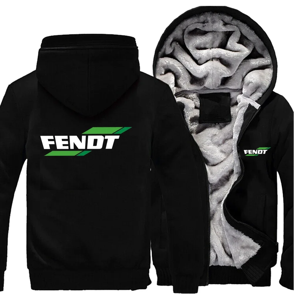 

New Winter Fendt Logo Hoodies Jacket Men Fashion High Quality Casual Wool Liner Fleece Sweatshirts Male Hoody Coat