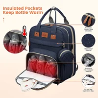 3 in 1 Diaper Bag Backpack with Foldable Baby Bed USB
