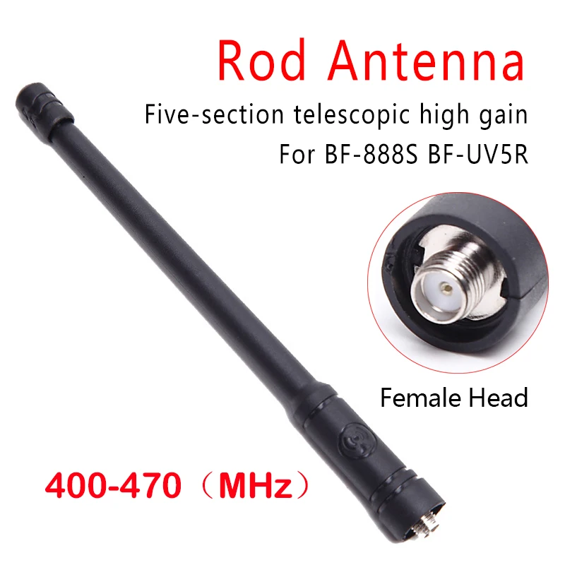 grandwisdom rp sma Walkie-talkie adjustable 5p baofeng rod antenna five-section telescopic high gain suitable BF-888S BF-UV5R walkie talkie headset for kenwood baofeng bf 888s uv 5r uv 82 wouxun uv5r