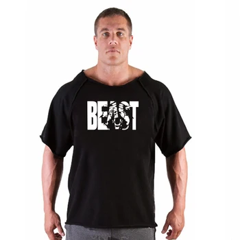 Vintage Cotton Graphic T Shirts Casual Men's Clothing Bodybuilding Top Clothes Jogging Tops T-shirt Summer Oversized Training 1