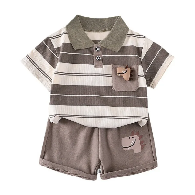 

New Summer Baby Girl Clothes Suit Children Striped T-Shirt Shorts 2Pcs/Sets Toddler Boys Clothing Infant Costume Kids Tracksuits