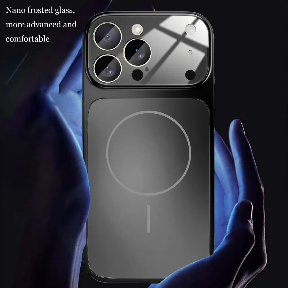 Premium Matte Nano Glass Magnetic Phone Case with Wireless Charging Capability