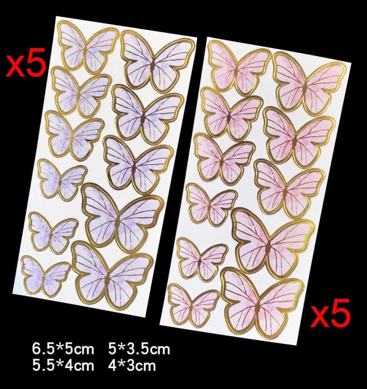 Gyufise Topper Per Torta Farfalle 3D – Set Da 13 Pezzi, Oro E Blu, Cartoncino Glitterato, Per Compleanno E Feste A Tema - 2