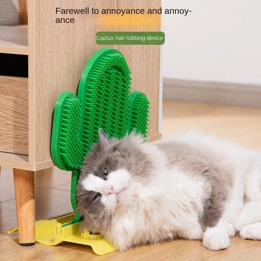

Cactus Shaped Cat Scratching Device New Round Massage Head PVC Cat Groomer Large Area Pet Toys Cat