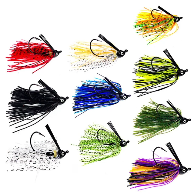 1Pcs 7g /10g/14g 1/4oz 3/8oz 1/2oz Weedless Swim Jig Chatterbait Blade Bait  with Rubber Skirt Buzzbait Fishing Lures