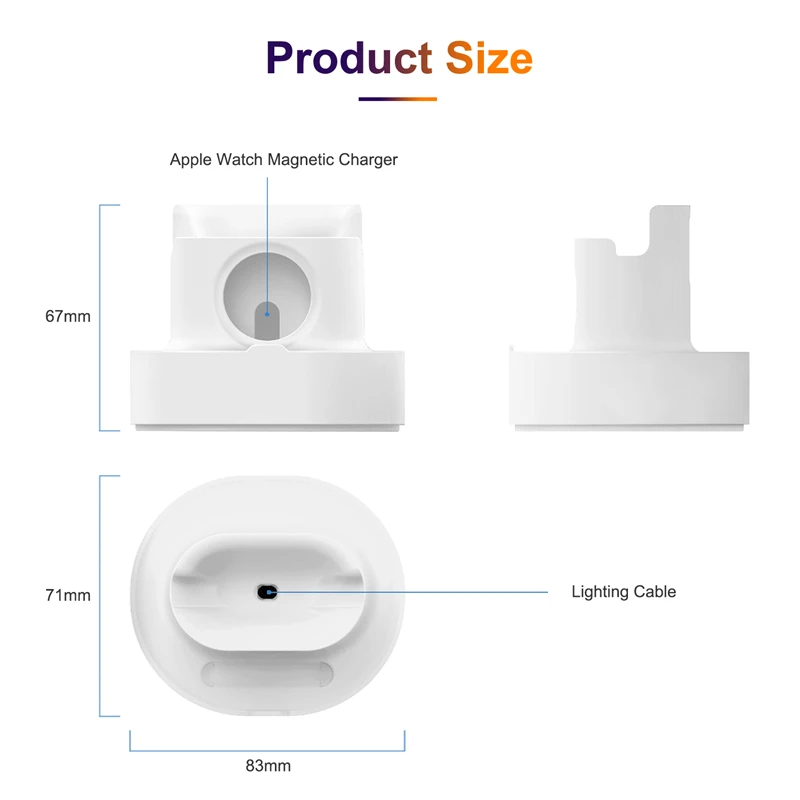 2-in-1 Silicone Stand For Apple Watch iphone Airpods Charging Base iwatch Night Dock IPhone14 15Pro Max