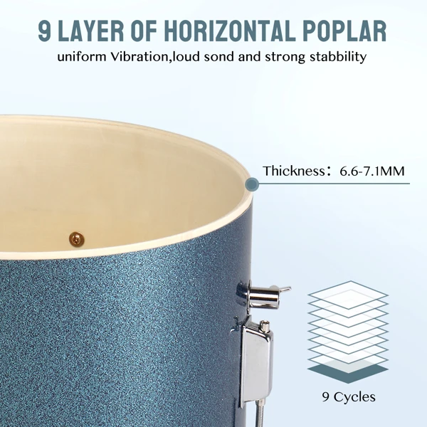 【禁售AM】14inx10in 3鼓 杨木 星点天空蓝 架子鼓 儿童-22