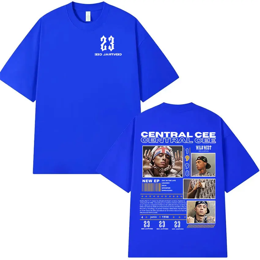 Rapper CENTRAL CEE WILD WEST Tour 2025 Graphic T Shirts Men's