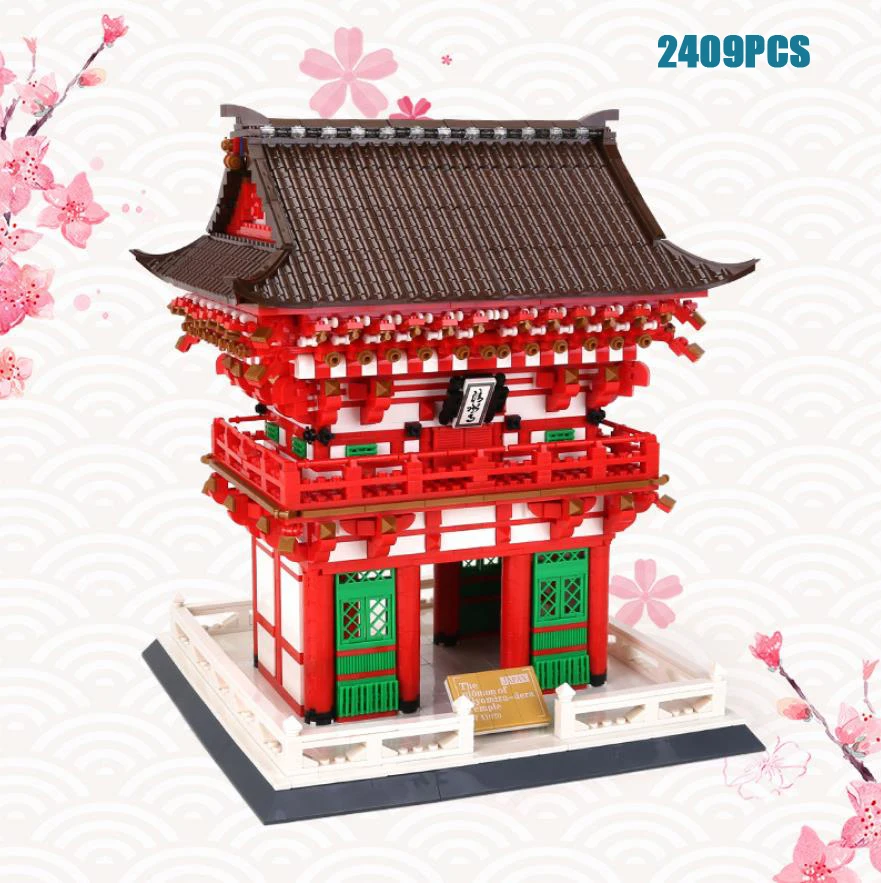 

Creative Japan Kiyomizu Temple Benevolent King Gate Building Block World Famous Cultural Architecture Model Brick Toy Collection