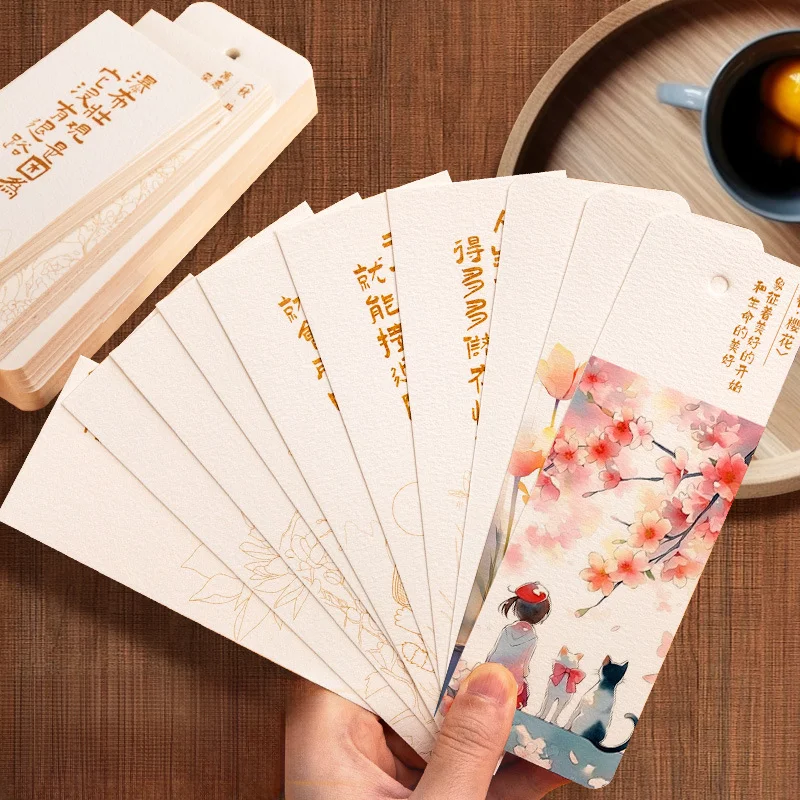 Hand Drawn Bookmark Blank Card Paper BookMarks with Colorful Tassel Pendant Reading Item Creative Gift DIY for Kids 20/25pcs bookmarks stationery supplies paper bookmark