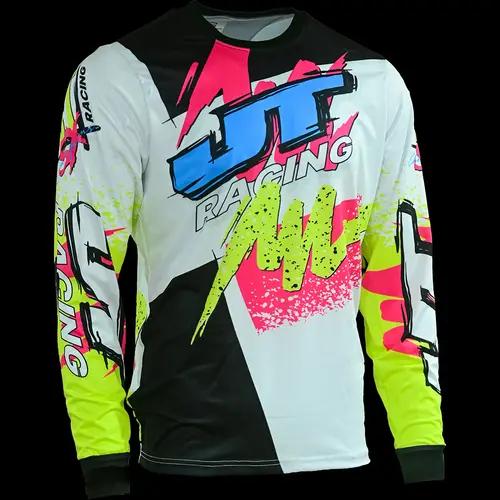 3D Print Colorful Graphic JT Racing Jersey Fashion Cool Outdoor Motorcycle Riding Sports Long Sleeve T-Shirt Loose Crew Neck Top - Image 3