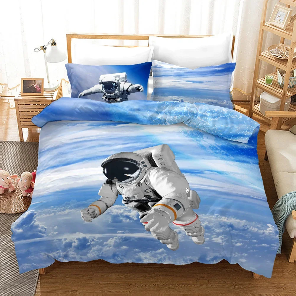 

Astronaut Space Universe Spaceman 3D Printed Duvet Case Pillowcase Bedding Set Twin Full King for Kids Adults Bedroom