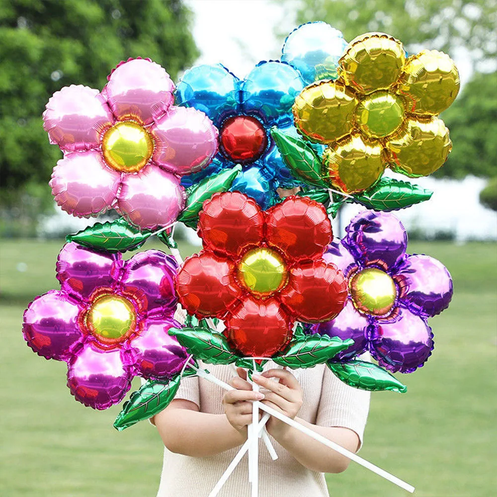 

8Pcs Multi Flowers Balloons Foil Globes Pink Gifts For Girls Birthday Party Decoration Wedding Valentines Baby Shower Decor