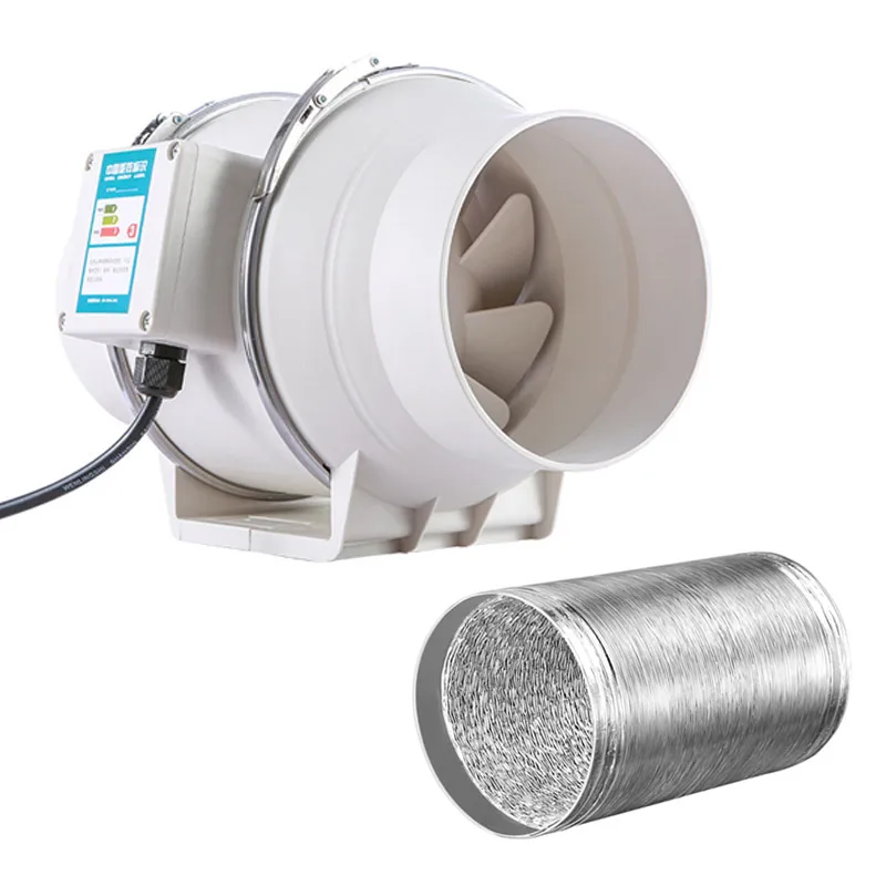 4.5 Inch 220V Ventilation Flow Fan Exhaust Fans Home Inline Pipe Duct Extractor Kitchen Toilet Air Clean Ventilator Diagonal