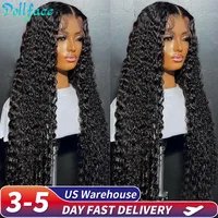 13x6 Human Hair Wig HD Lace Frontal Human Hair Wigs For Women Cheap 30 40 Inch Loose Deep Wave Curly Brazilian Choice Black 1