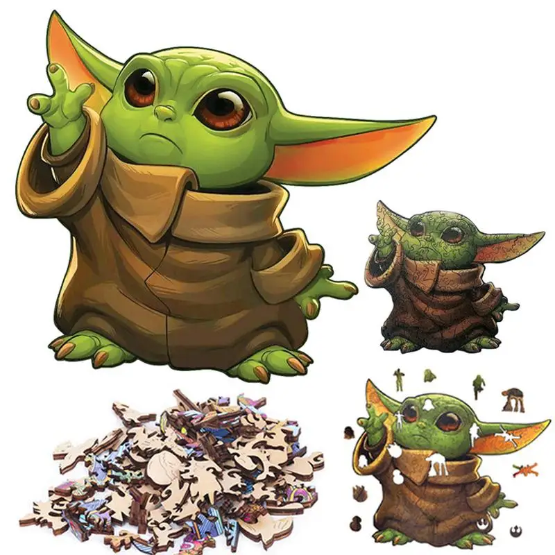 120pcs Disney Star Wars Yoda Baby Alien Wooden Puzzle Children's Irregular Flat Insert Toys Adult Decompression Puzzles |