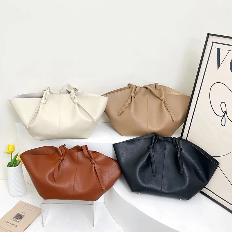 Women Shoulder Bag Solid Color Leather Simple Design Large Capacity Women Crossbody Multifunctiona Handbag