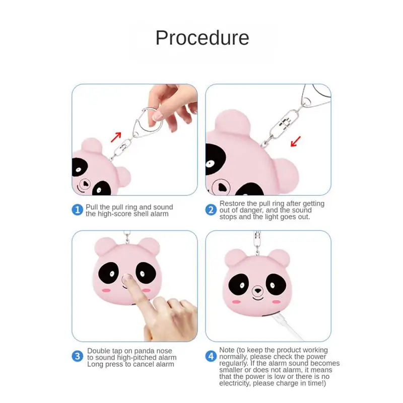 판다 호신 장치, 환경 친화적이고 효율적인 포인트, 좋은 외모, 강력한 사이클 충전, 2 PCs, 4PCs