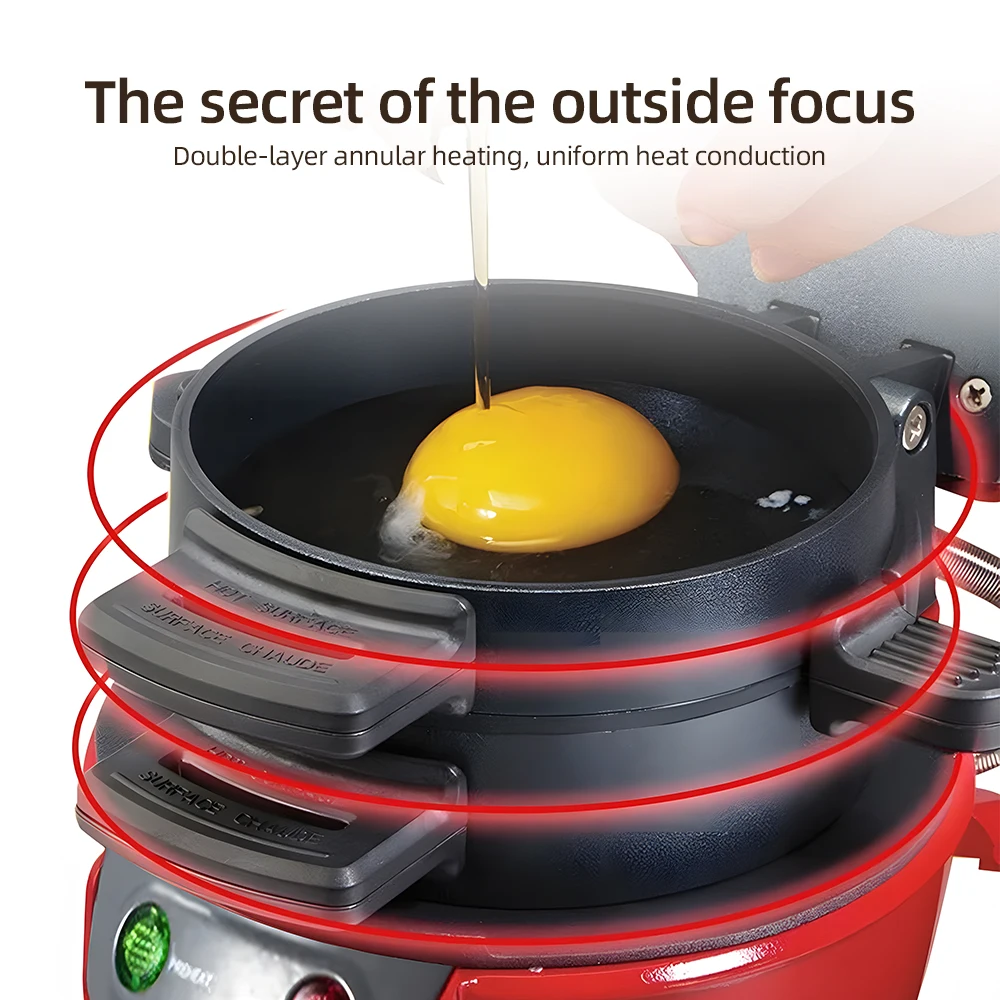 Portable Burger Sandwich Omelette Toaster Maker Breakfast Sandwich Hamburger Maker with Egg Cooker Ring Non Stick for Pancakes 3