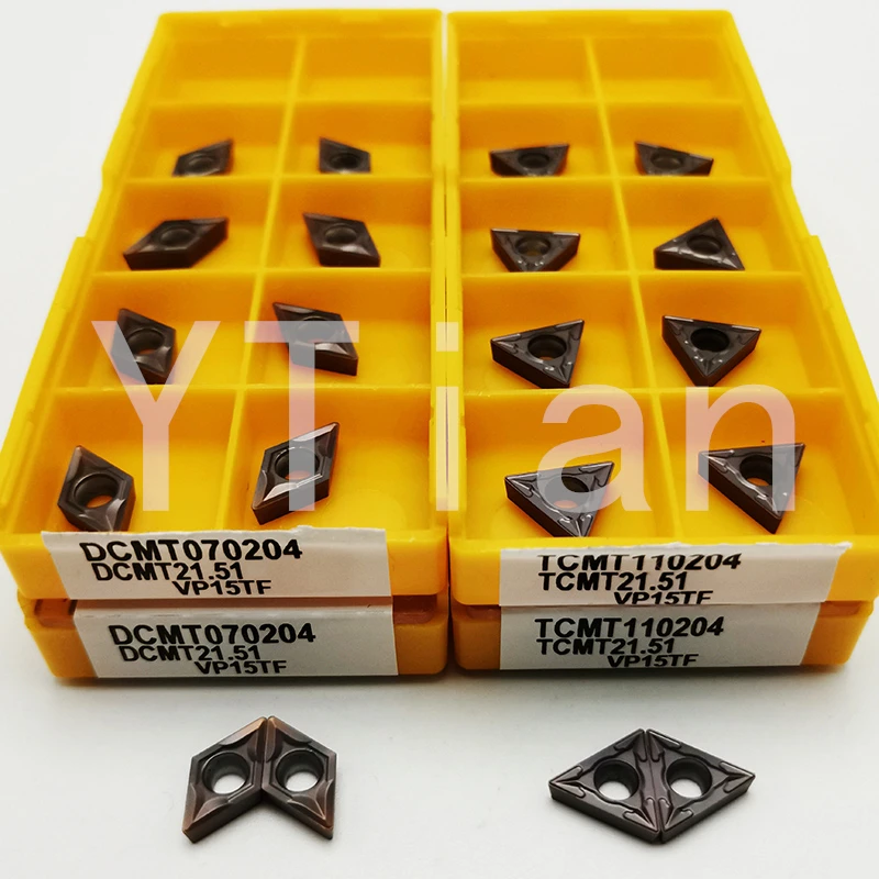

10PCS DCMT070204 TCMT110204 VP15TF Carbide Insert Turning Insert CNC Lathe Tool Turning Tool DCMT0702 TCMT1102