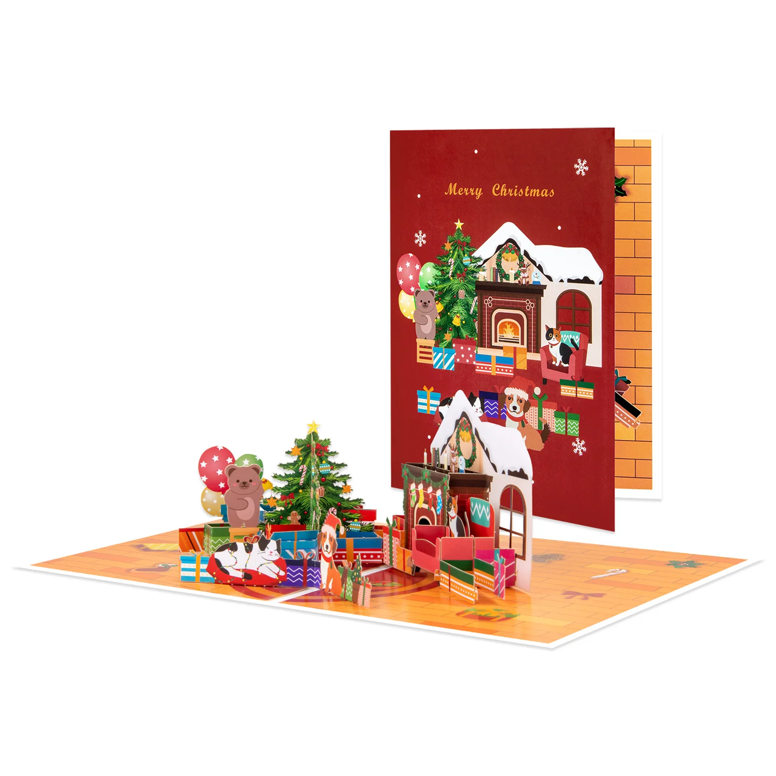 Pop Up Christmas Card 3D Holidays Greeting Cards New Year Card greeting cards