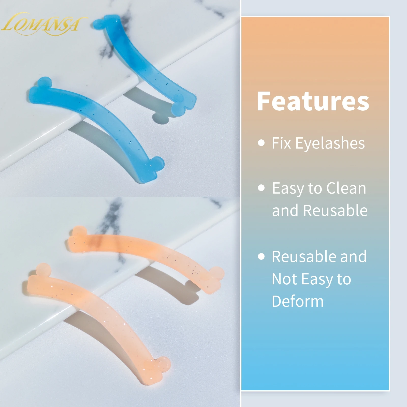2 Pair Silicone Eyelash Rods Eyelash Lifting Makeup Tool