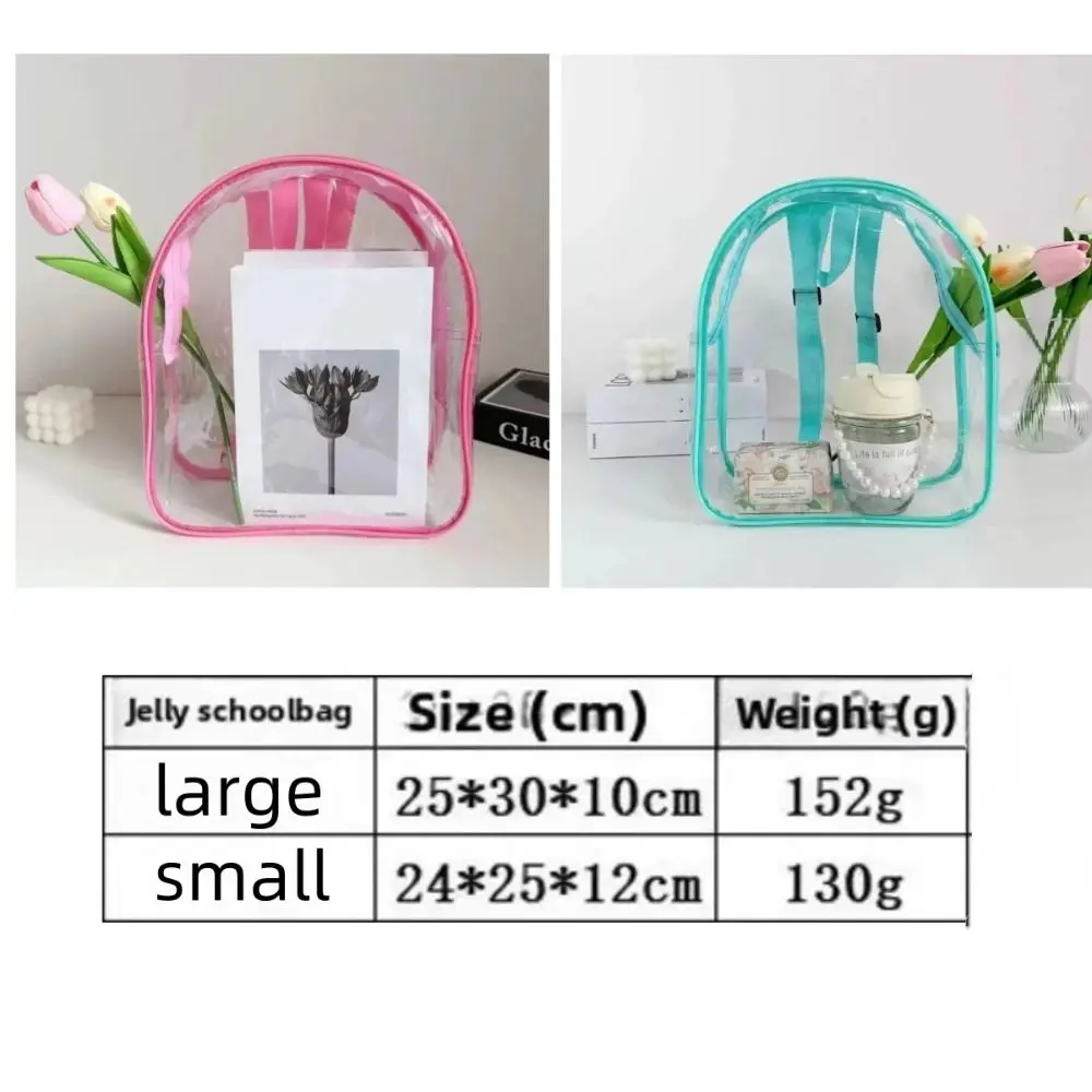 PVC Children Backpack Double Shoulder Design Snack Storage Storage Gift Bag Zipper Closure Toy Storage Transparent Backpack 6