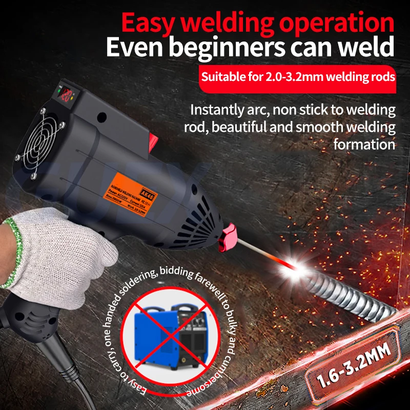 Smart Handheld Welder Digital Display 3000W Handheld IGBT Arc Welding Machine Automatic Digital Current Adjustment 220V