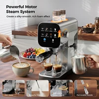 Machine à café expresso semi-automatique Patbrela 20 bars, système d'eau double, machine à café froid véritable avec porte-filtre 4-en-1, machine à expresso professionnelle 5